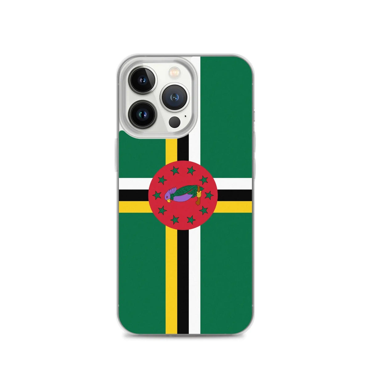 Coque iphone drapeau dominique souple antichoc transparente