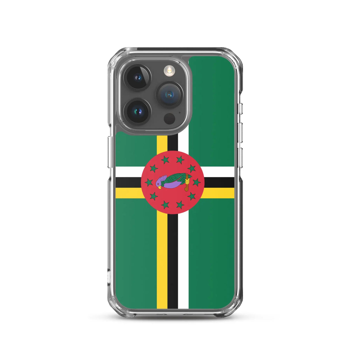 Coque iphone drapeau dominique souple antichoc transparente