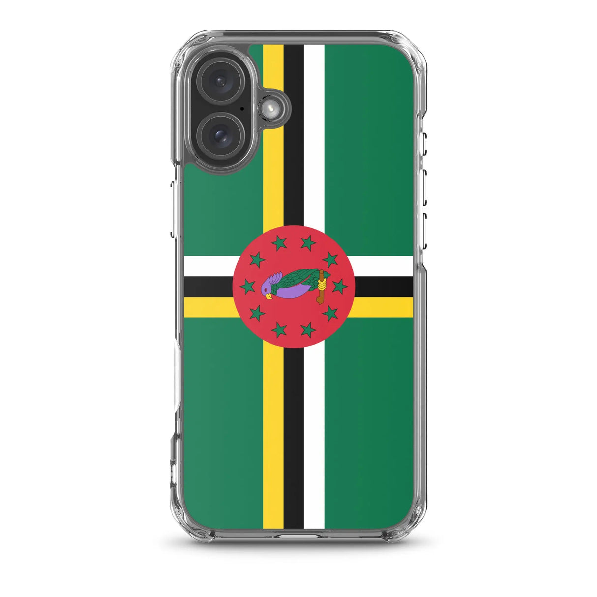 Coque iphone drapeau dominique souple antichoc transparente