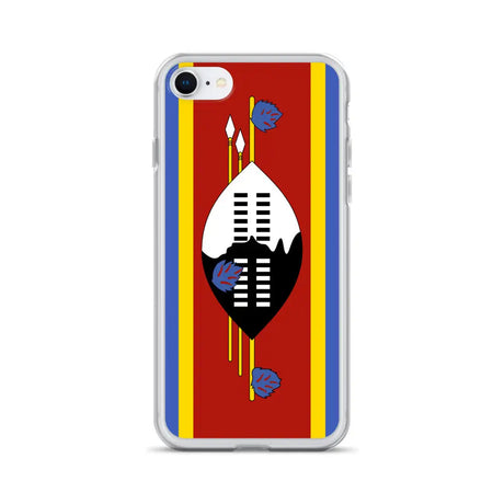 Coque iphone drapeau eswatini souple antichoc transparente