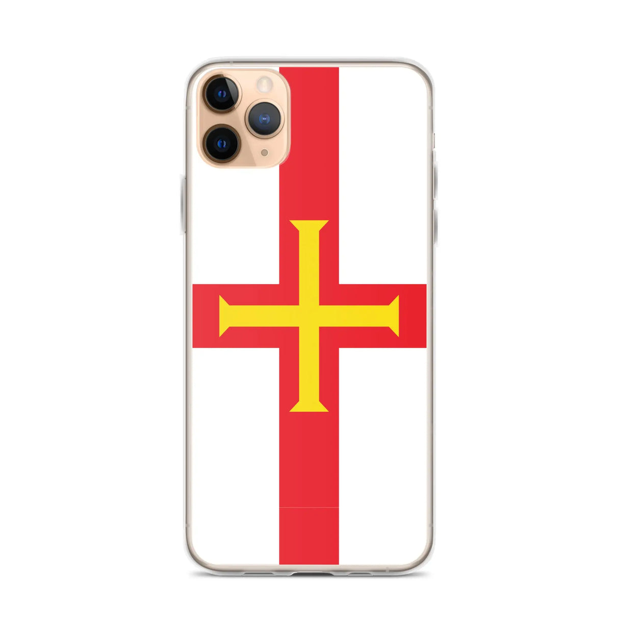 Coque iphone drapeau guernesey souple antichoc transparente