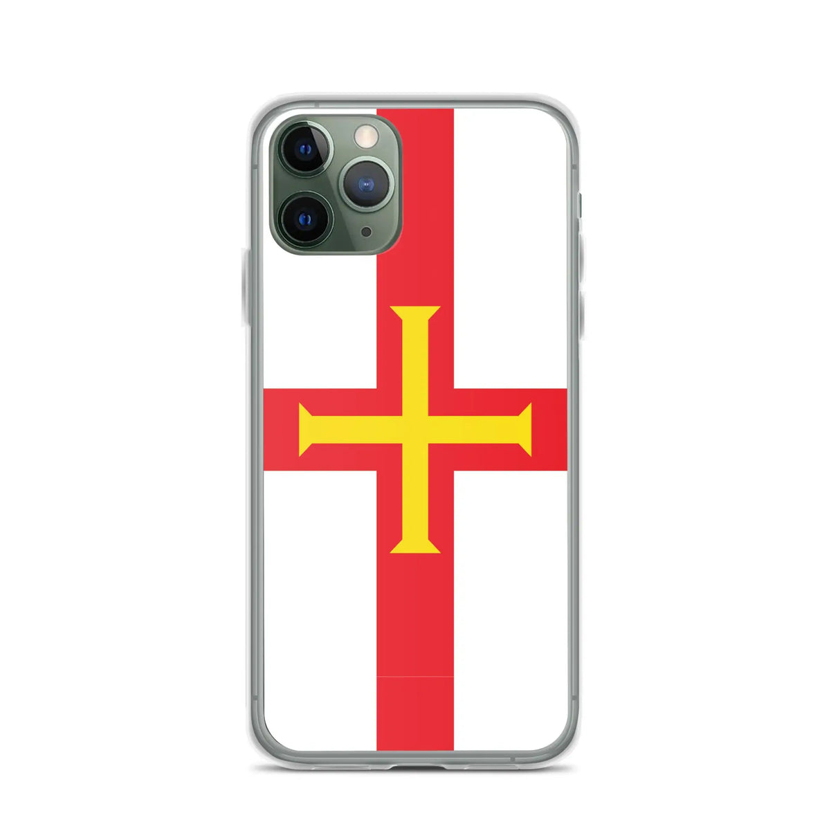Coque iphone drapeau guernesey souple antichoc transparente