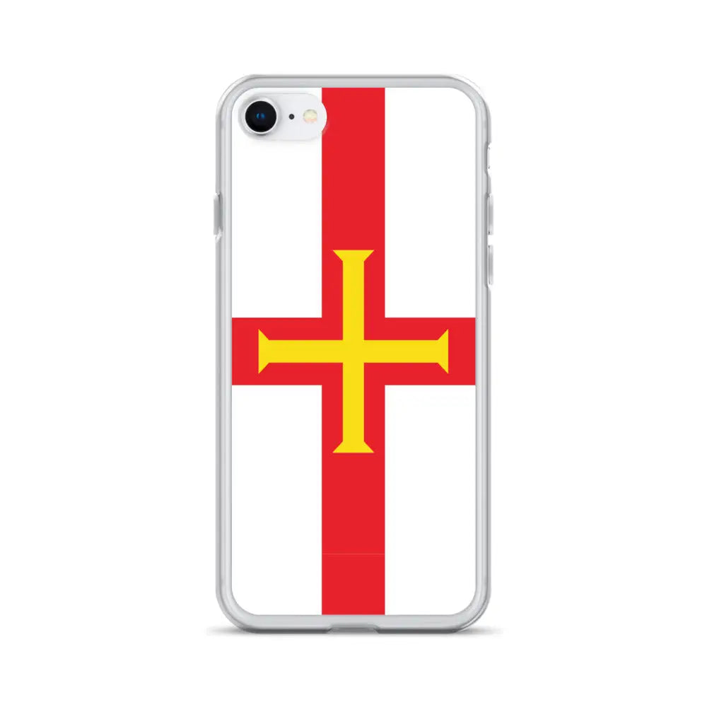Coque iphone drapeau guernesey souple antichoc transparente