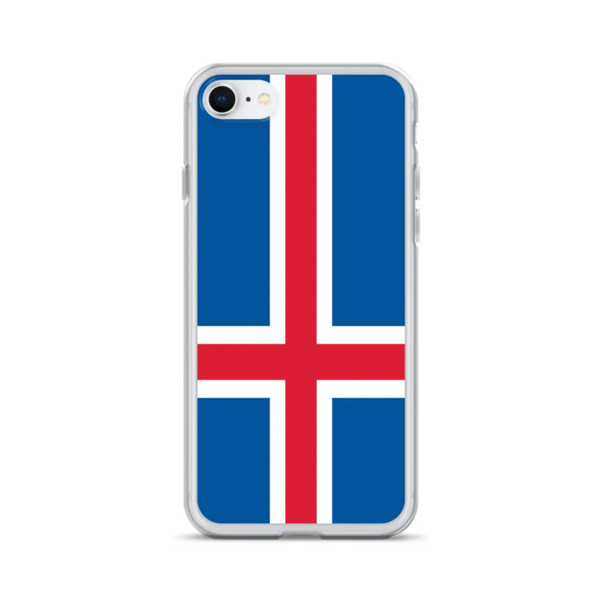 Coque iphone drapeau islande souple antichoc transparente