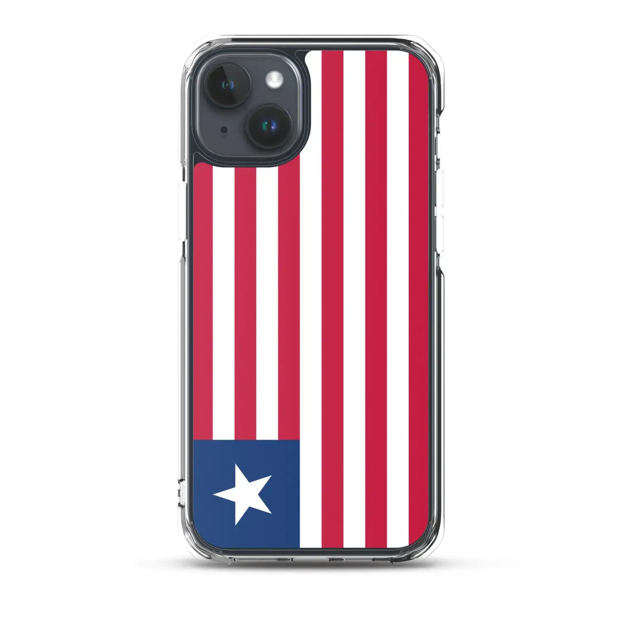 Coque iphone drapeau liberia souple antichoc transparente