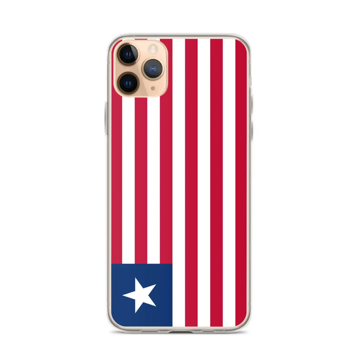 Coque iphone drapeau liberia souple antichoc transparente