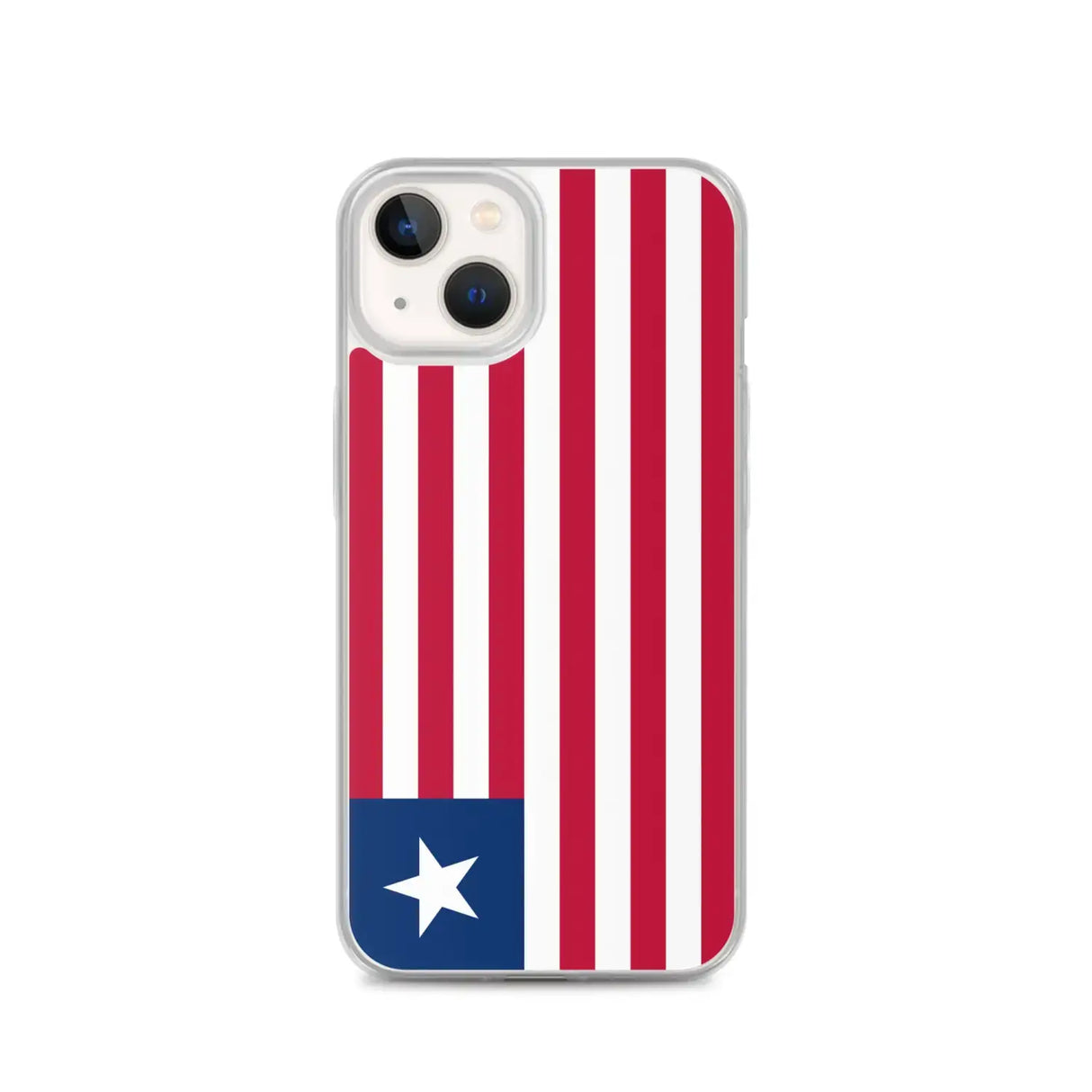 Coque iphone drapeau liberia souple antichoc transparente