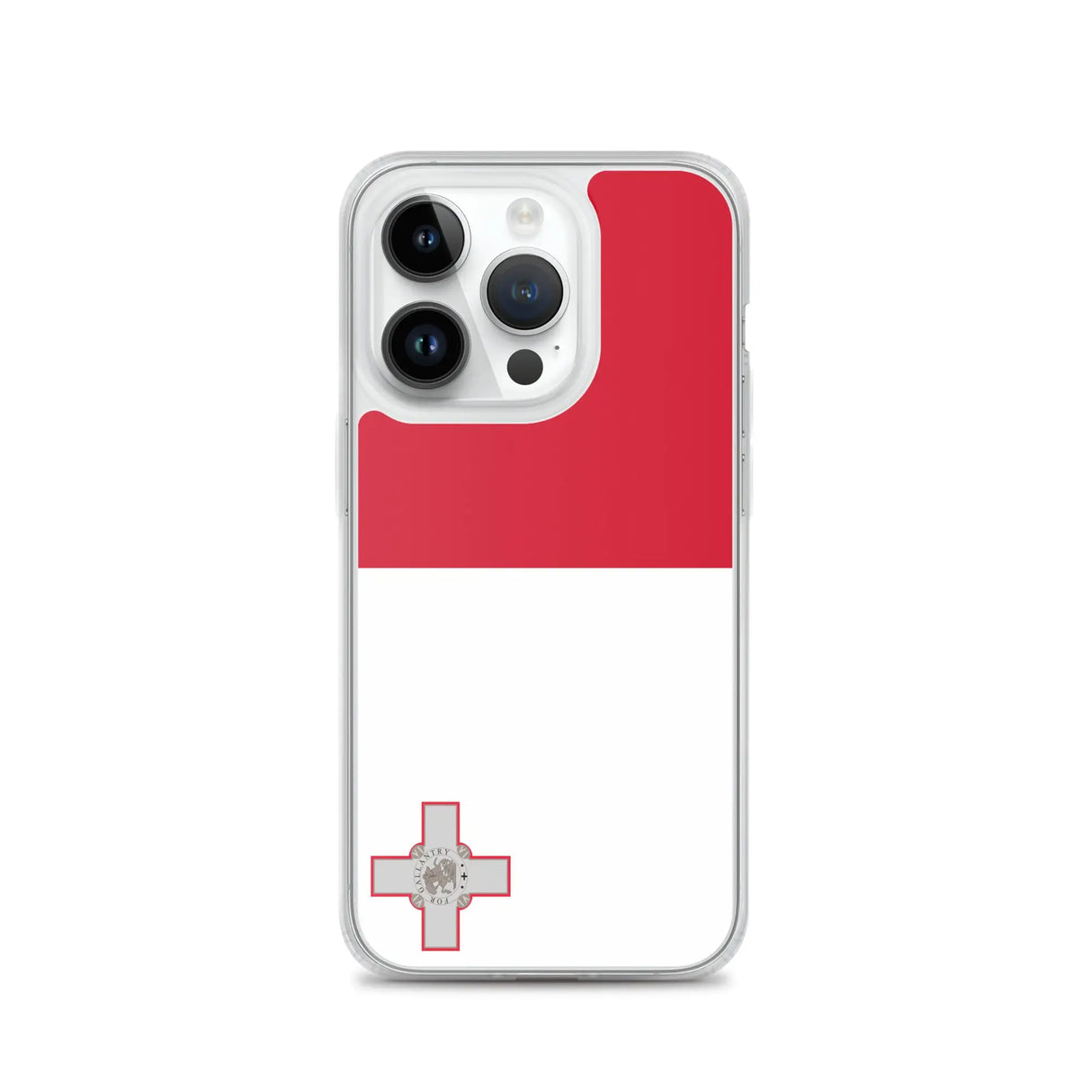 Coque iphone drapeau malte souple antichoc transparente