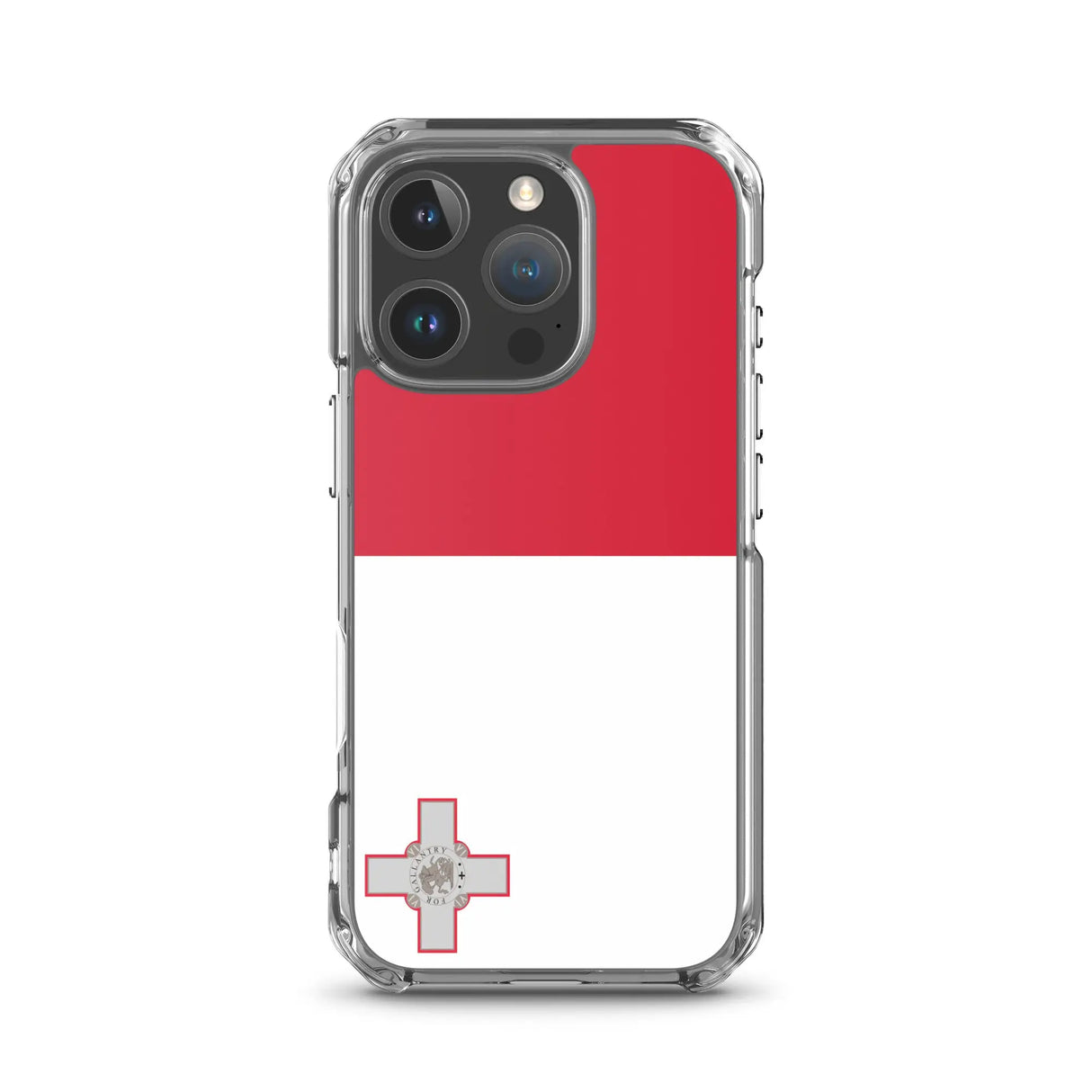 Coque iphone drapeau malte souple antichoc transparente