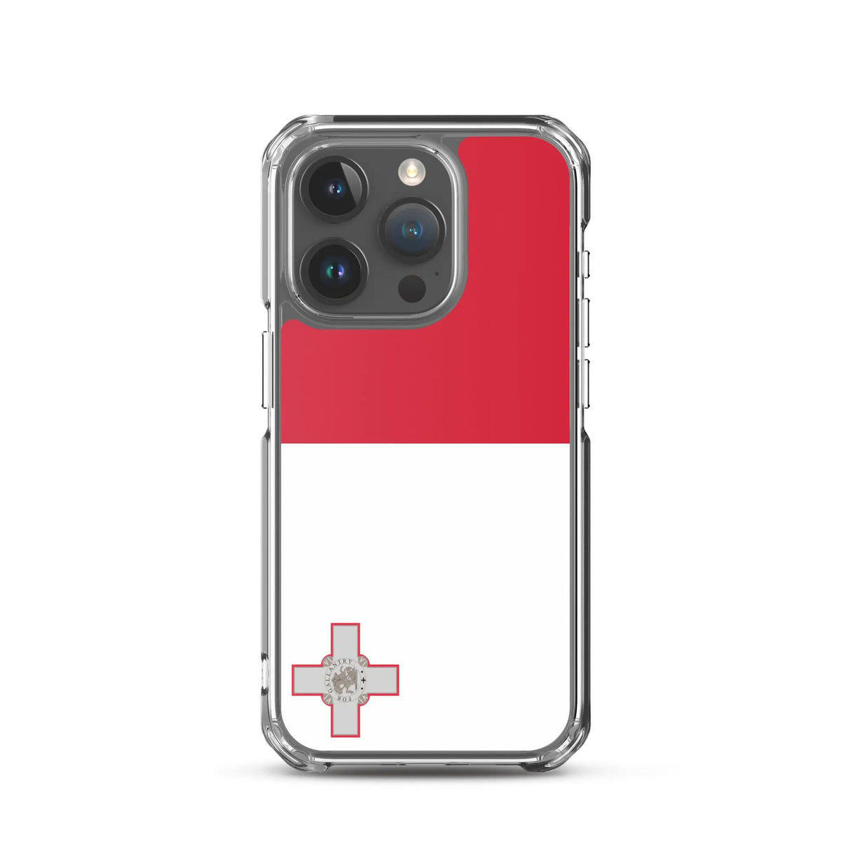 Coque iphone drapeau malte souple antichoc transparente
