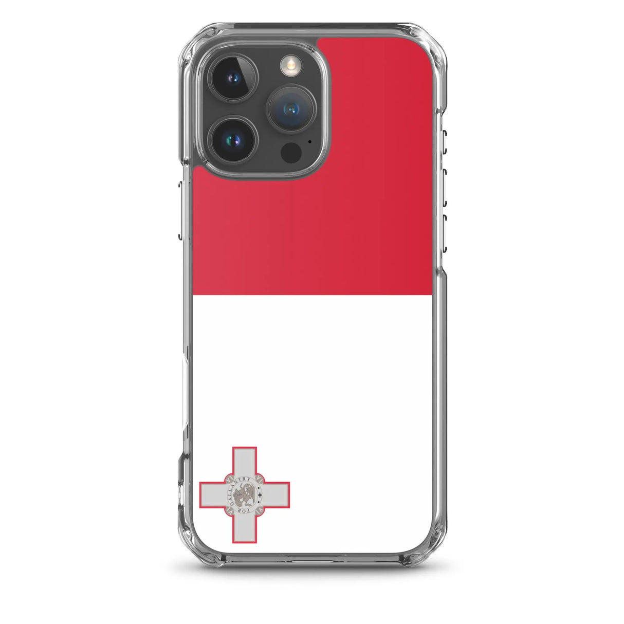 Coque iphone drapeau malte souple antichoc transparente