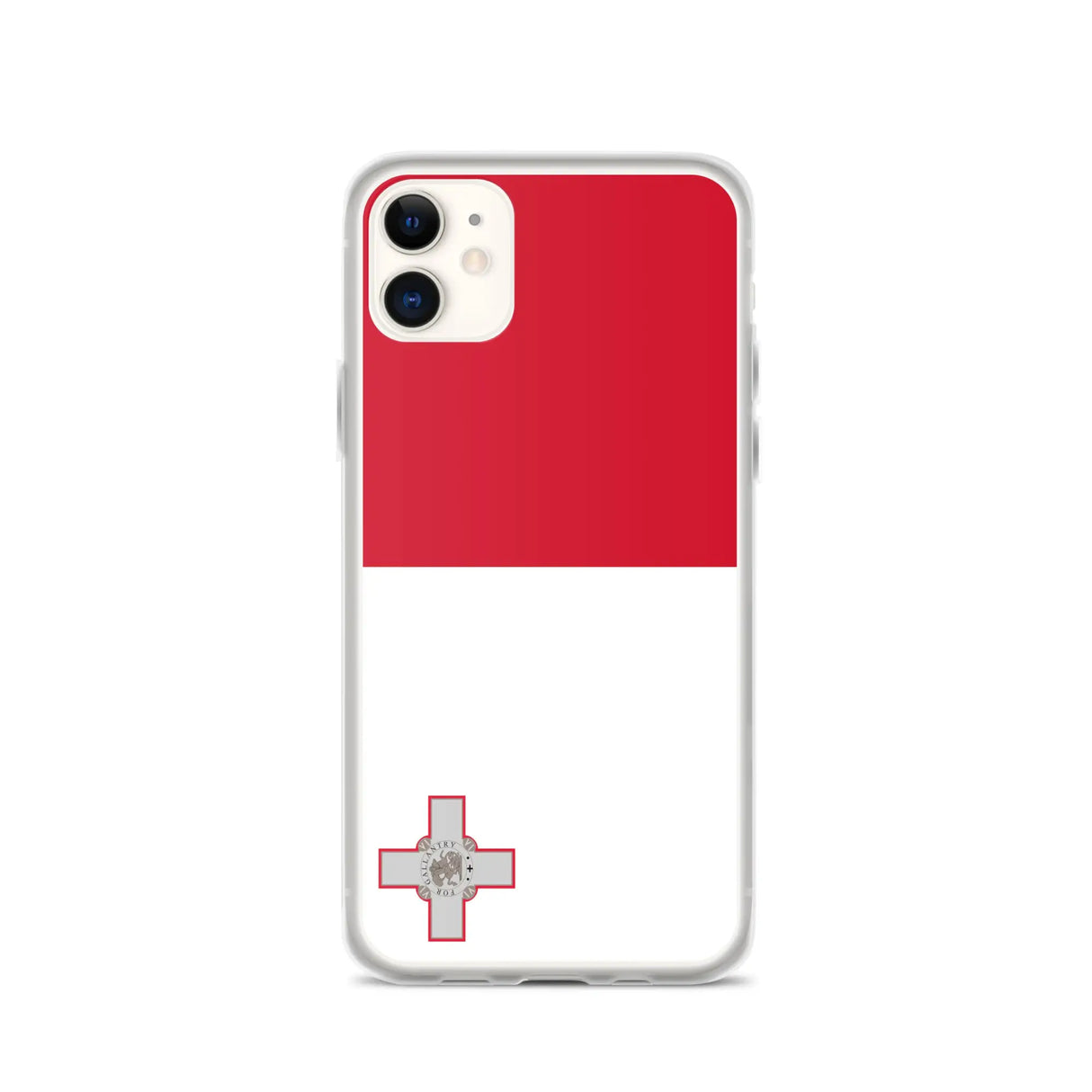Coque iphone drapeau malte souple antichoc transparente