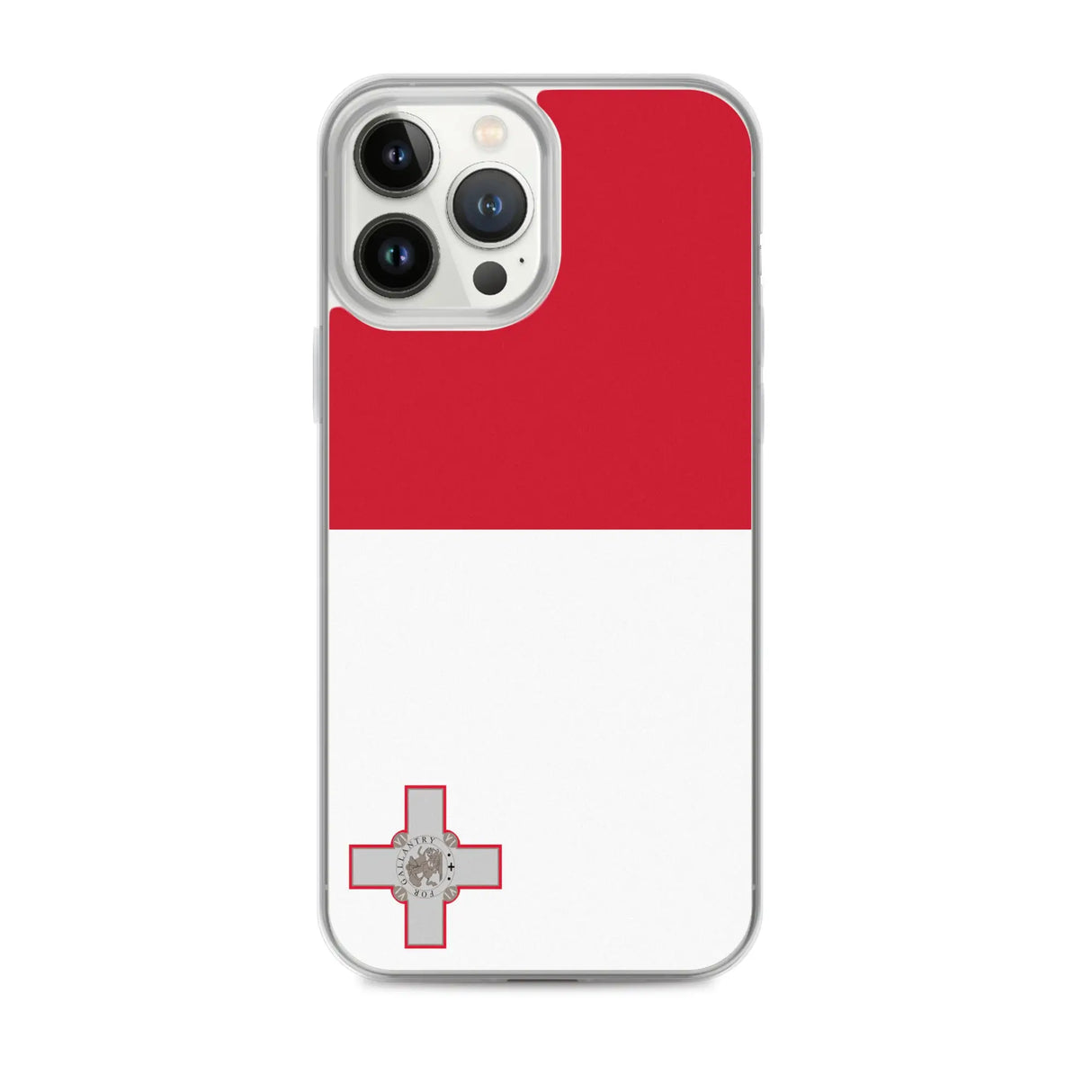 Coque iphone drapeau malte souple antichoc transparente