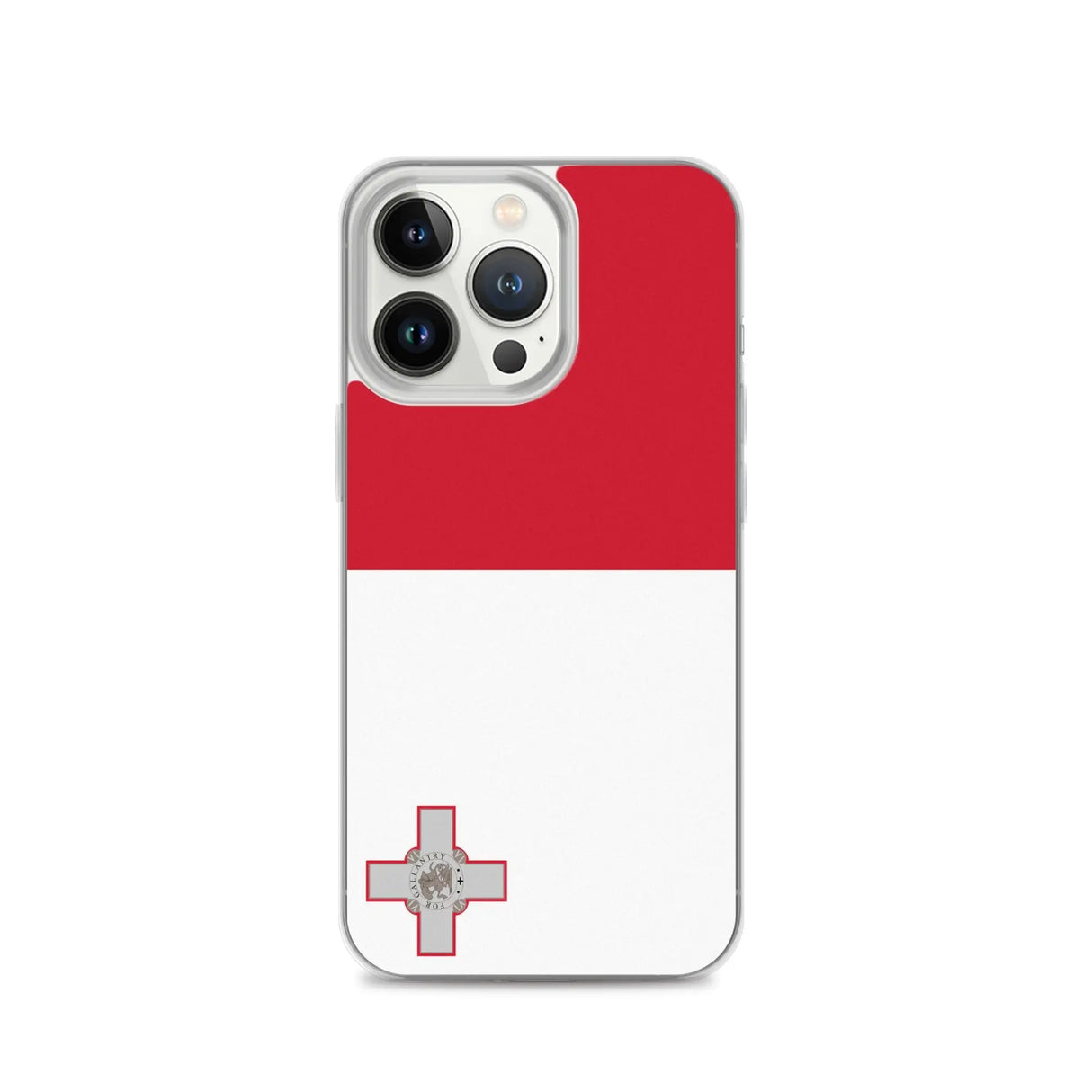 Coque iphone drapeau malte souple antichoc transparente