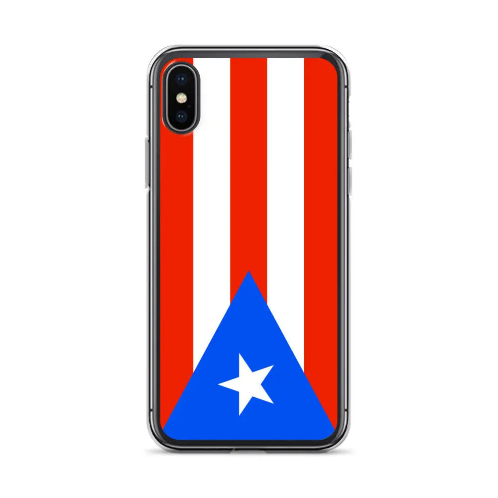 Coque iphone drapeau porto rico souple antichoc transparente
