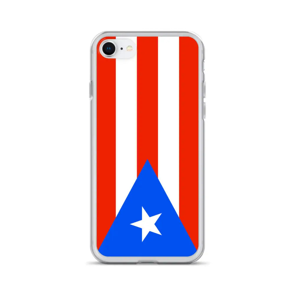 Coque iphone drapeau porto rico souple antichoc transparente