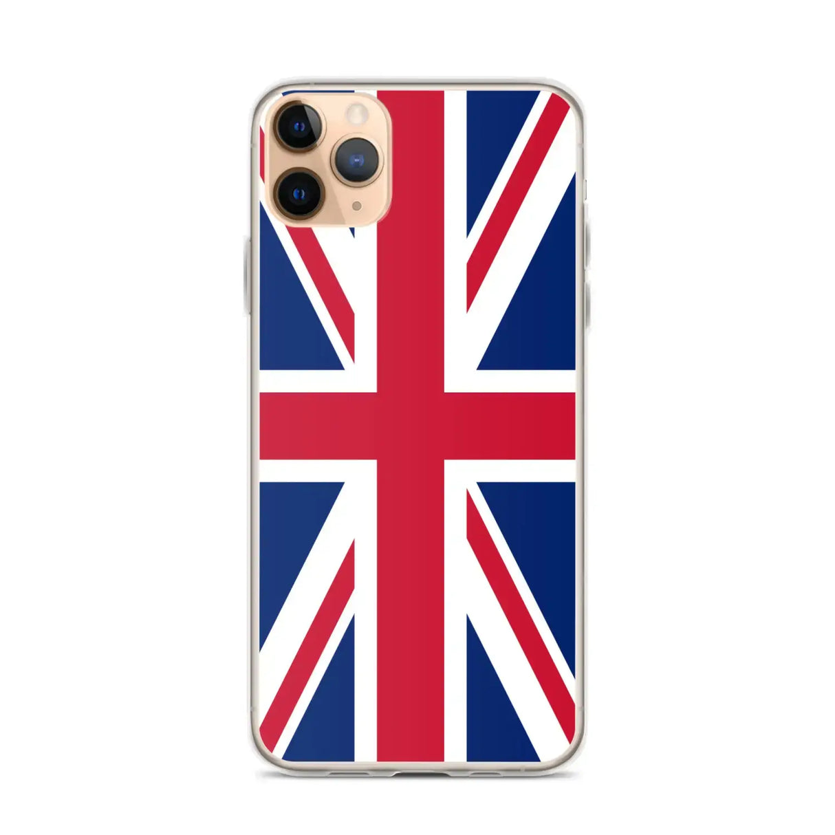 Coque iphone drapeau royaume-uni souple antichoc transparente