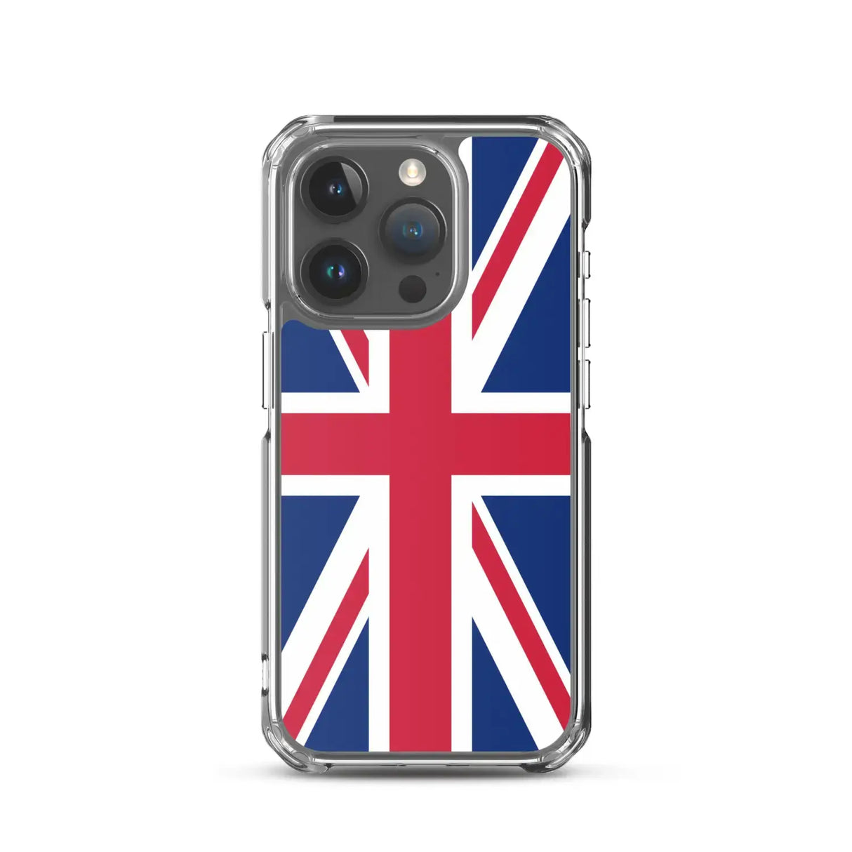 Coque iphone drapeau royaume-uni souple antichoc transparente