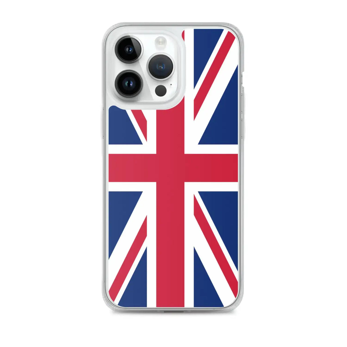 Coque iphone drapeau royaume-uni souple antichoc transparente