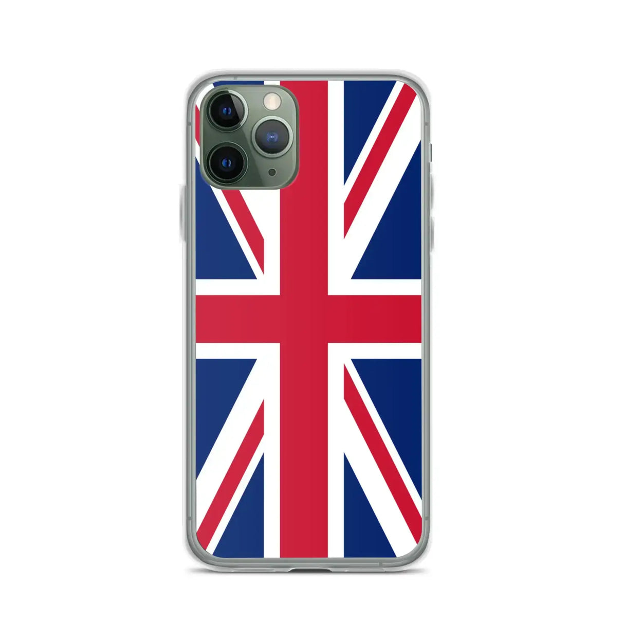 Coque iphone drapeau royaume-uni souple antichoc transparente