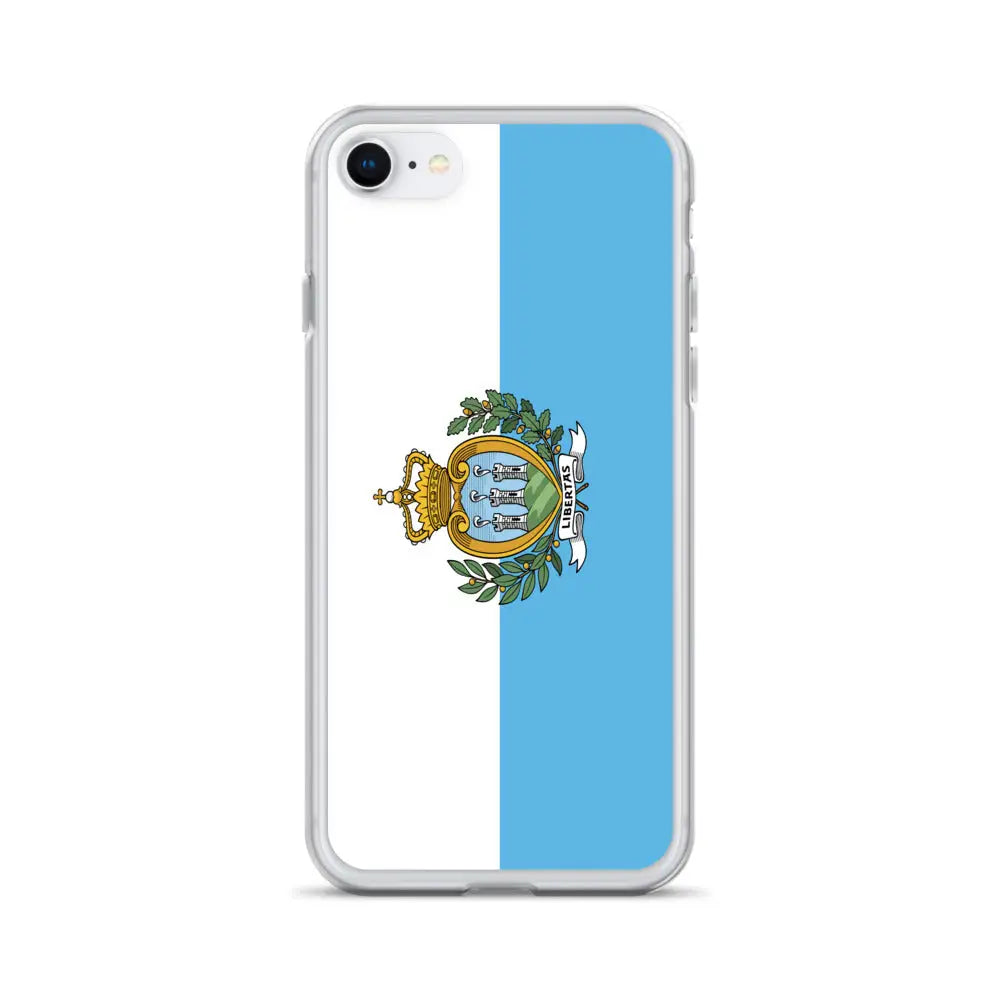 Coque iphone drapeau saint-marin souple antichoc transparente