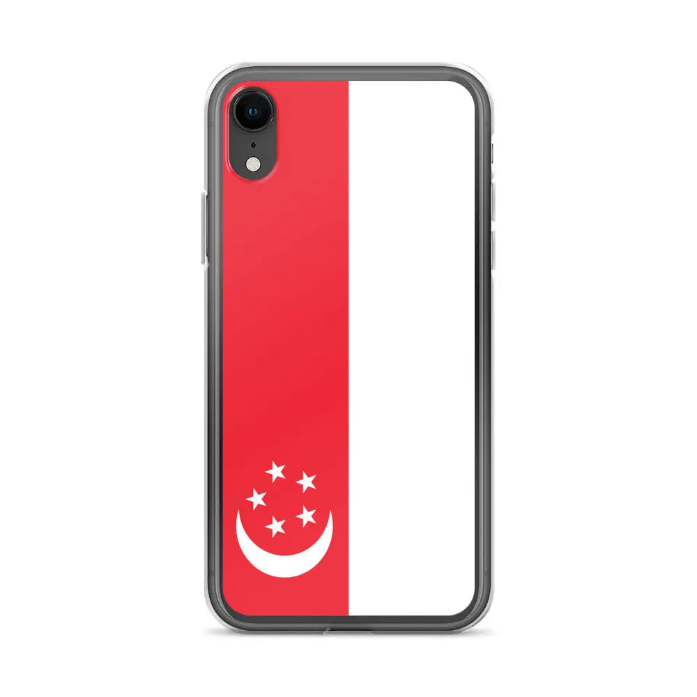 Coque iphone drapeau singapour souple antichoc transparente