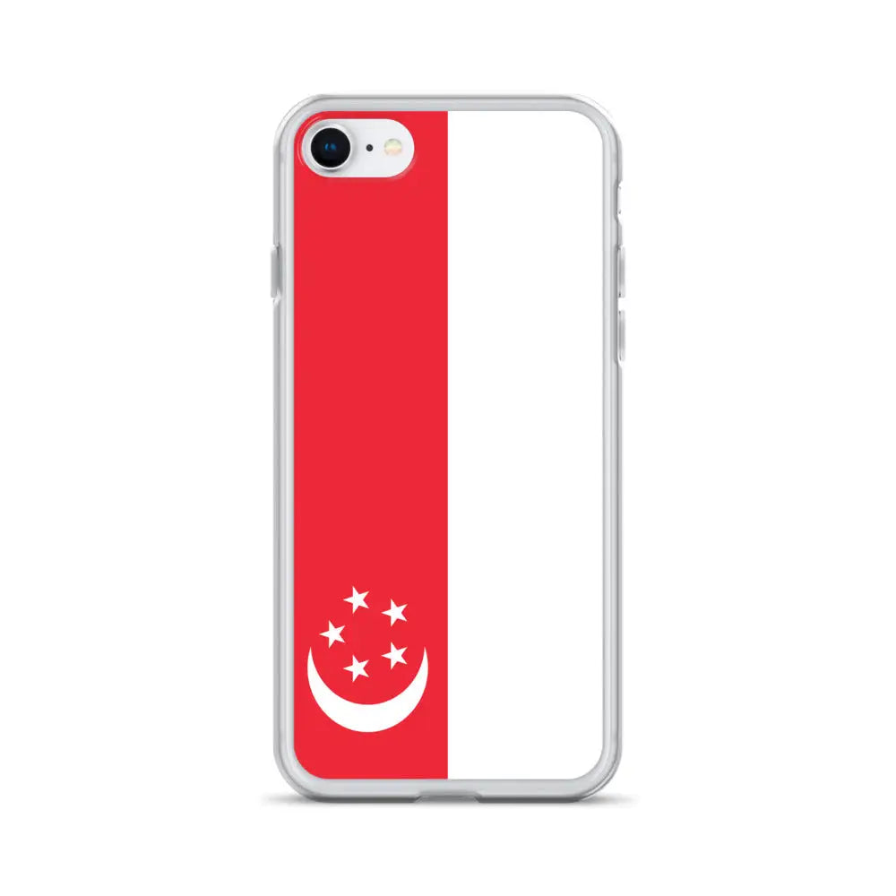 Coque iphone drapeau singapour souple antichoc transparente