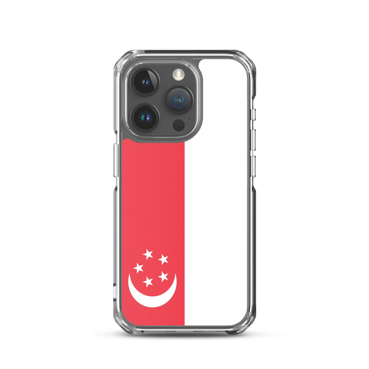 Coque iphone drapeau singapour souple antichoc transparente