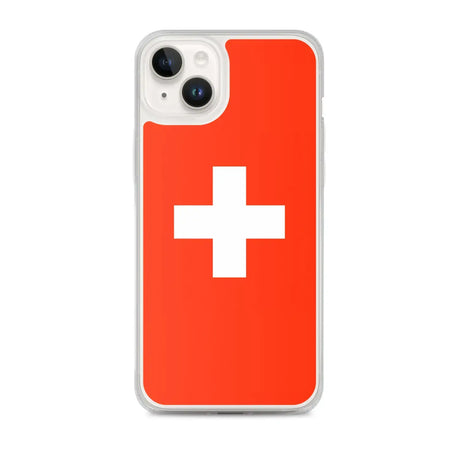 Coque iphone drapeau suisse souple antichoc transparente