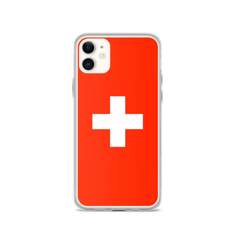 Coque iphone drapeau suisse souple antichoc transparente