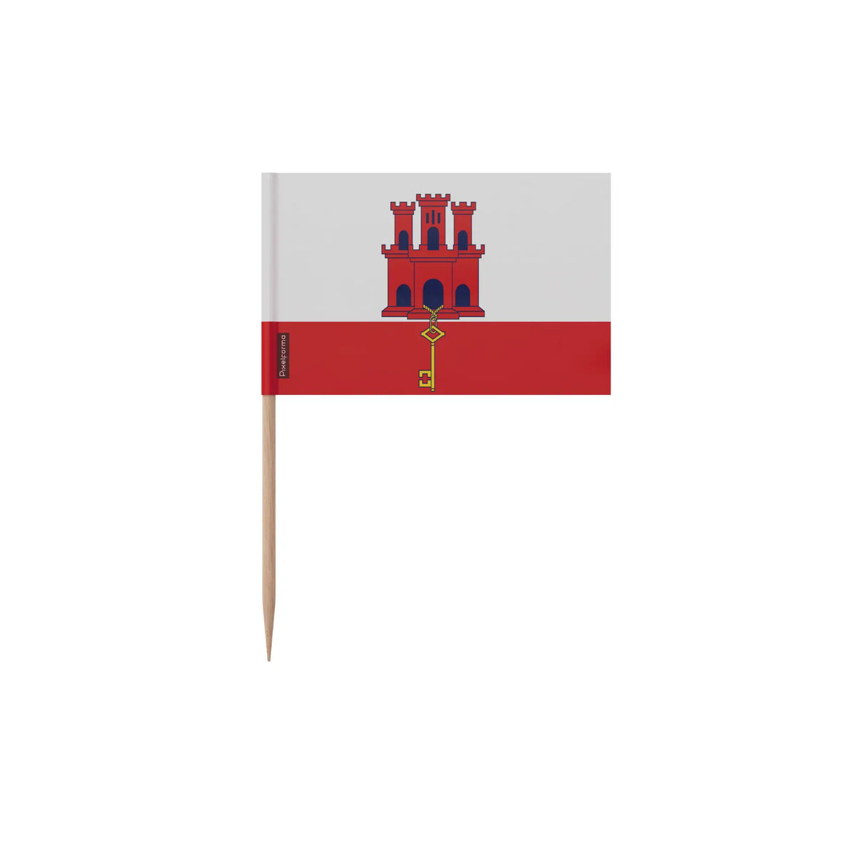 Cure-dents drapeau gibraltar plastique adhésif bambou élégant