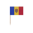 Cure-dents drapeau moldavie plastique adhésif bambou