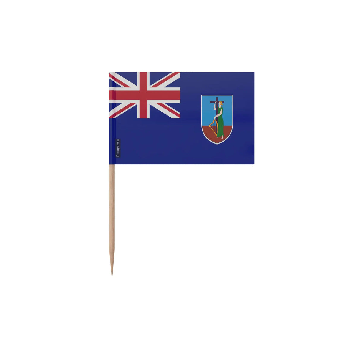 Cure-dents drapeau montserrat plastique adhésif bambou