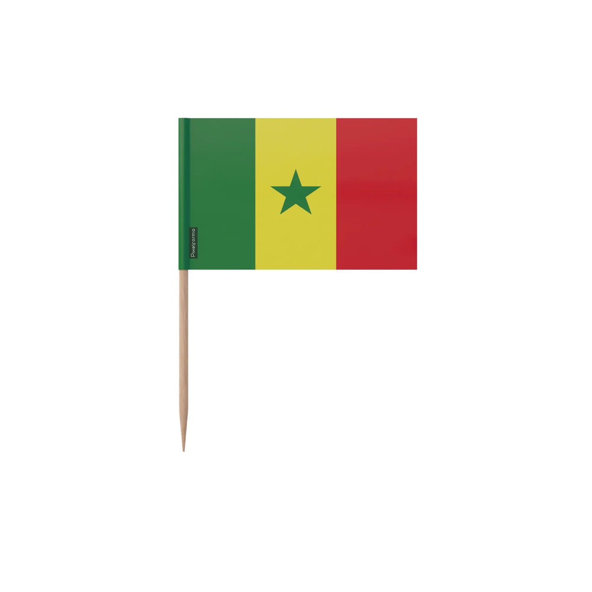 Cure-dents drapeau sénégal plastique adhésif bambou