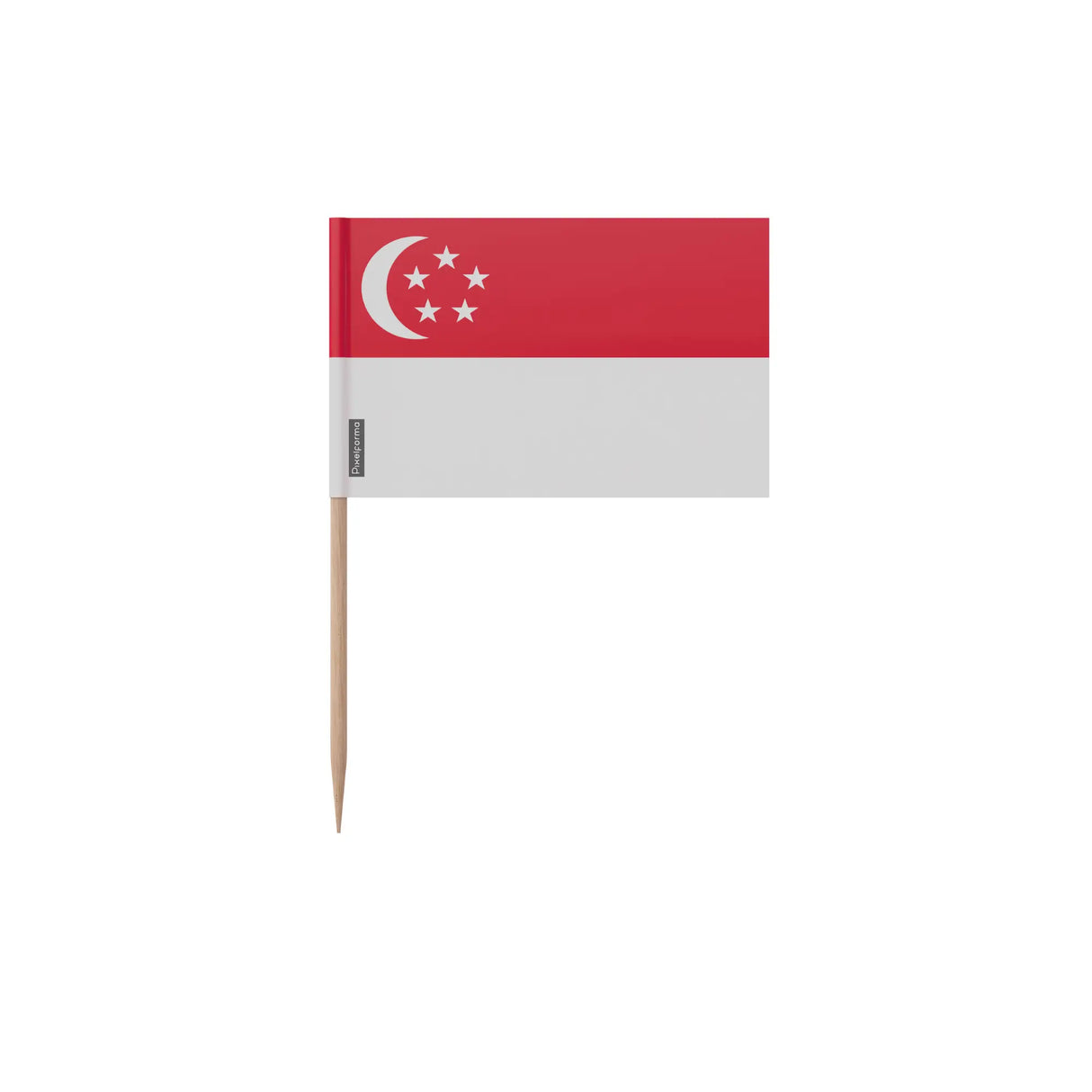 Cure-dents drapeau singapour plastique sur bâton bambou