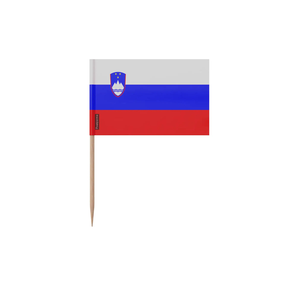 Cure-dents drapeau slovénie plastique adhésif bambou