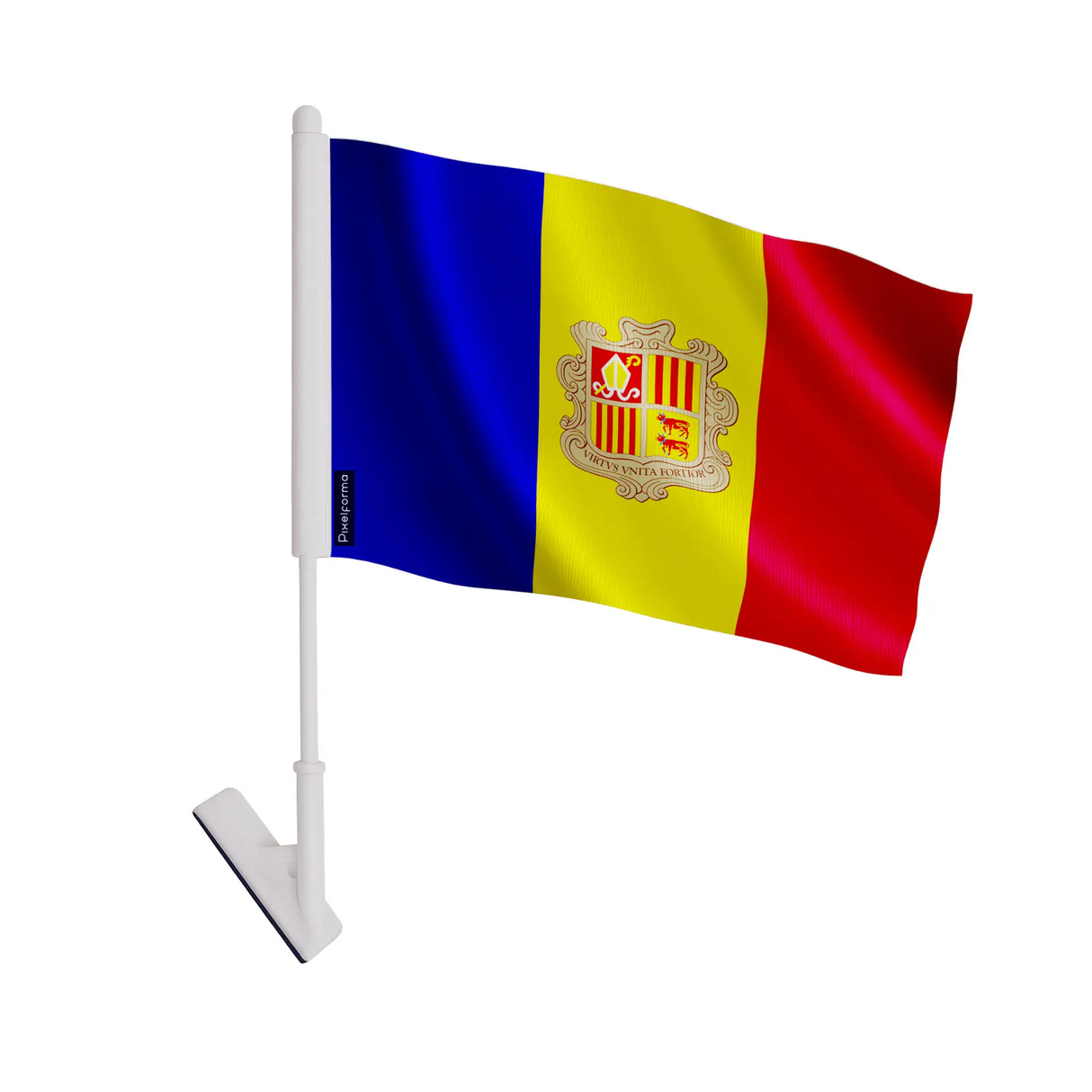 Drapeau adhésif andorre polyester souple facile à poser