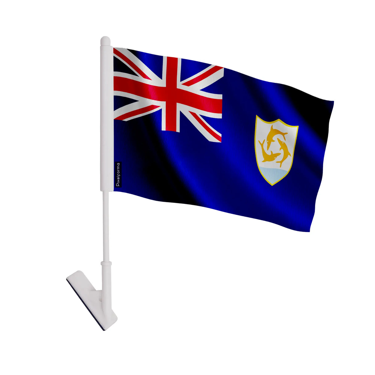 Drapeau adhésif anguilla polyester souple facile à poser