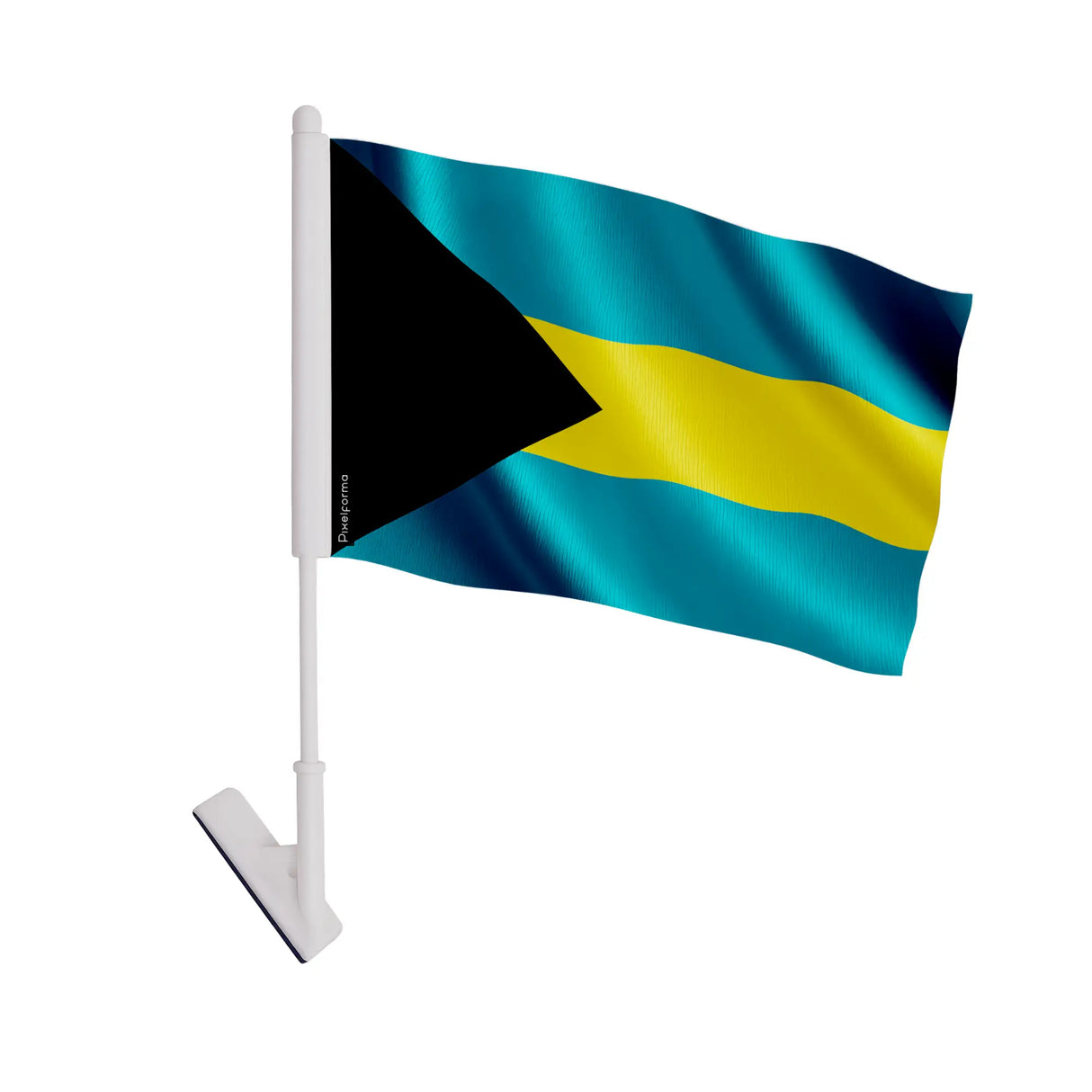 Drapeau adhésif bahamas polyester souple facile à coller
