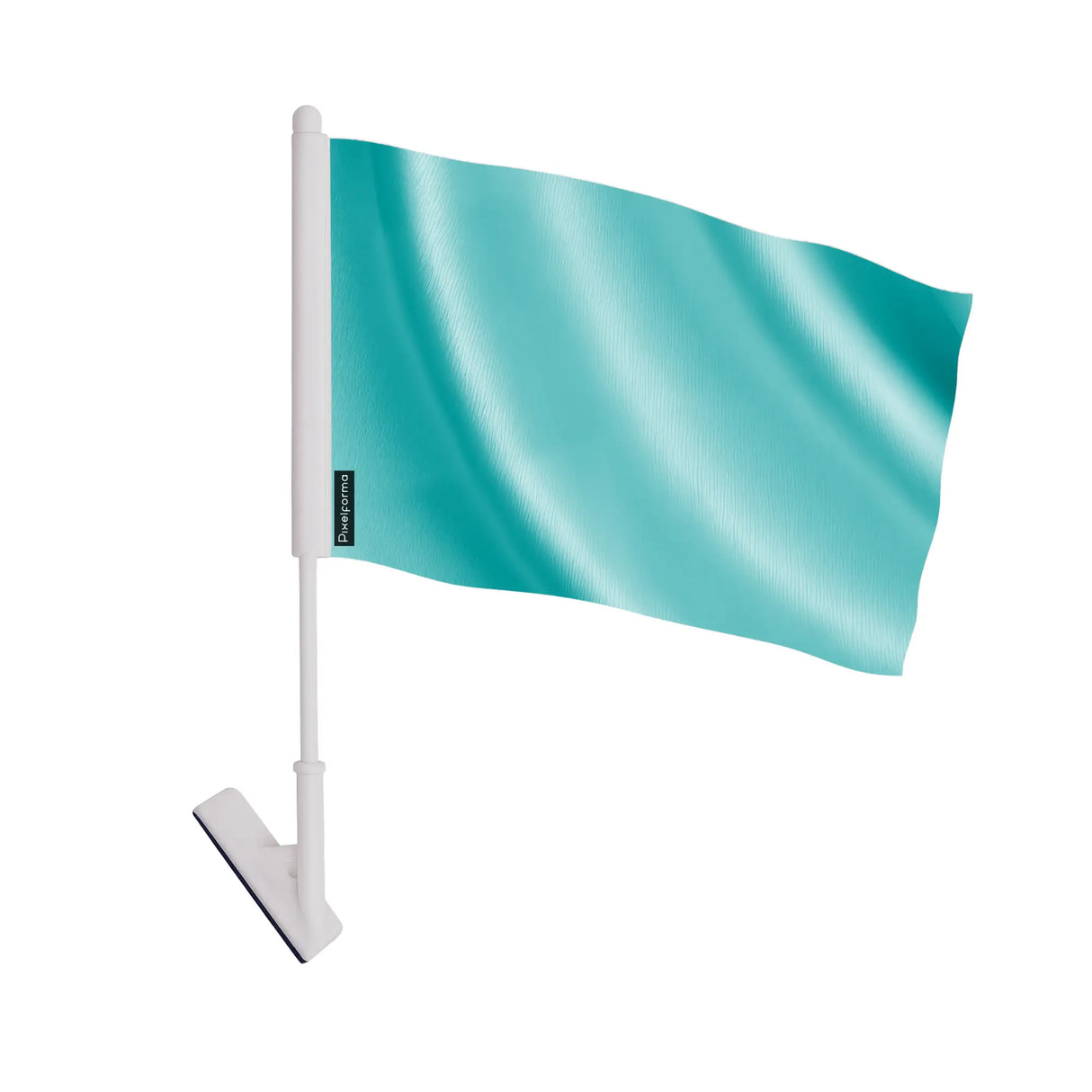 Drapeau adhésif bleu turquoise clair polyester souple vitrine