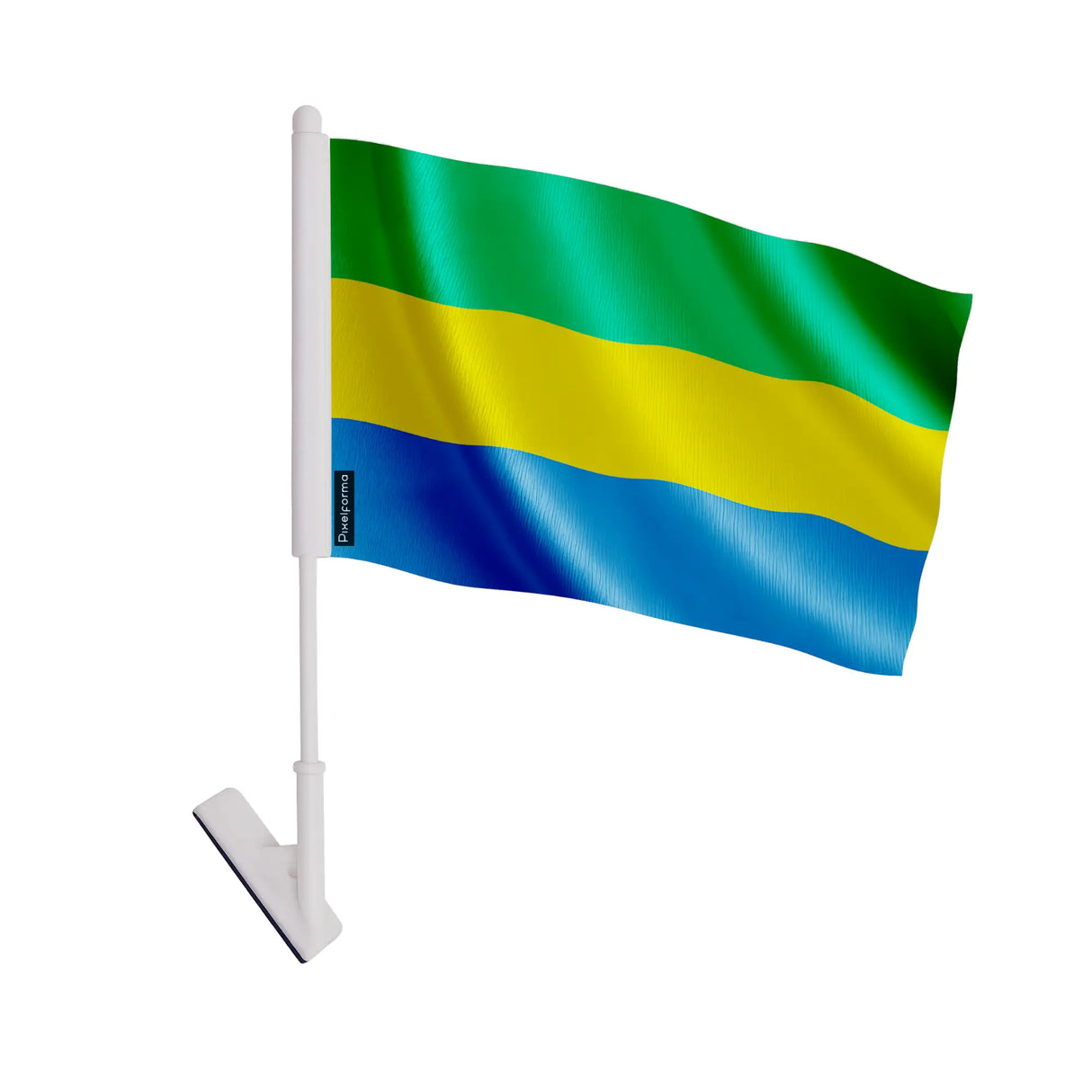 Drapeau adhésif gabon polyester souple facile à coller