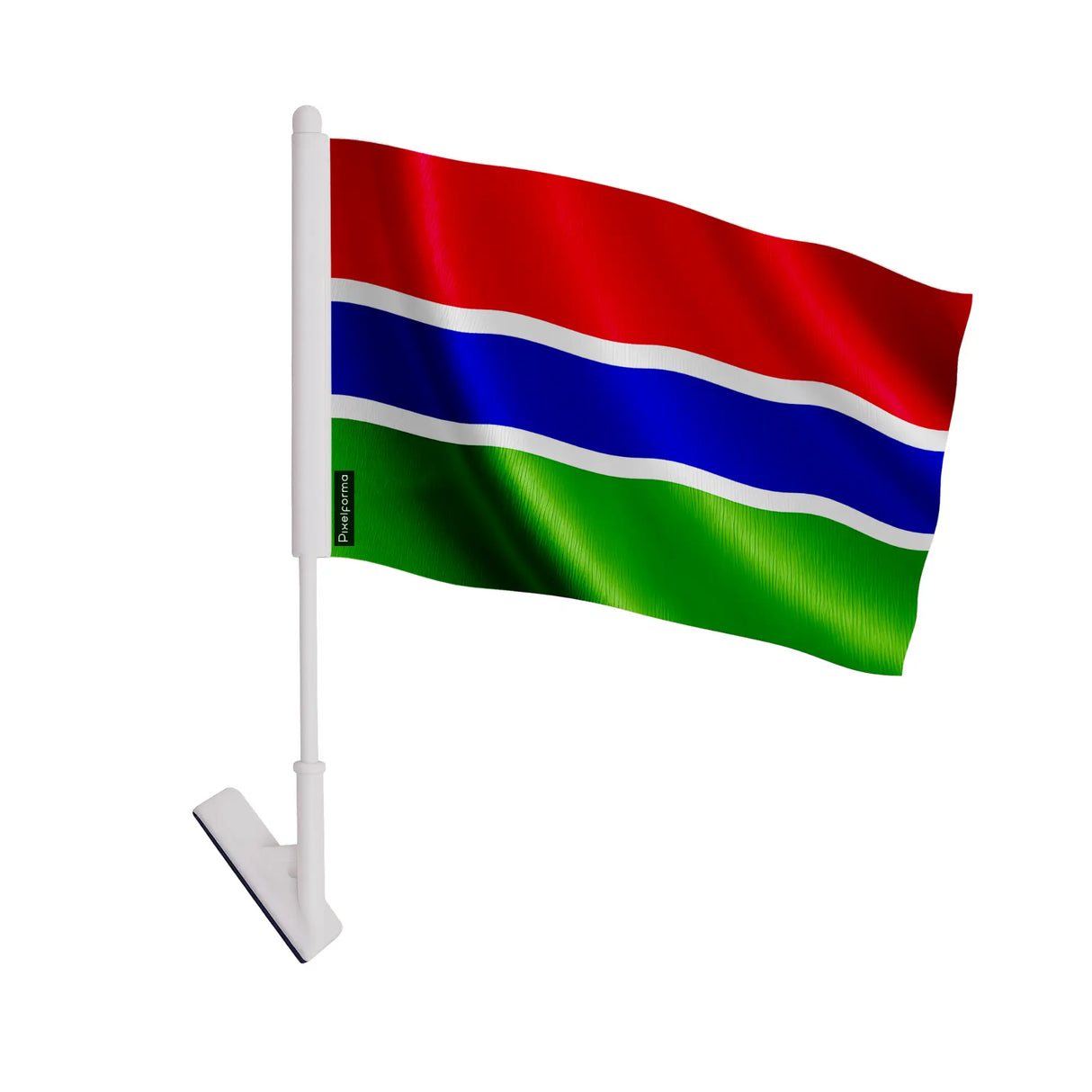 Drapeau adhésif gambie polyester souple facile à coller
