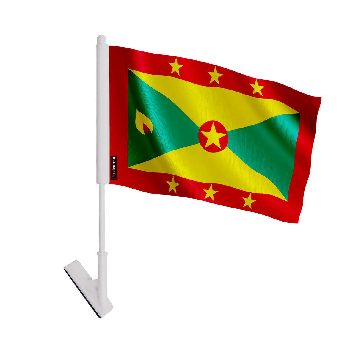 Drapeau adhésif grenade polyester souple facile à coller