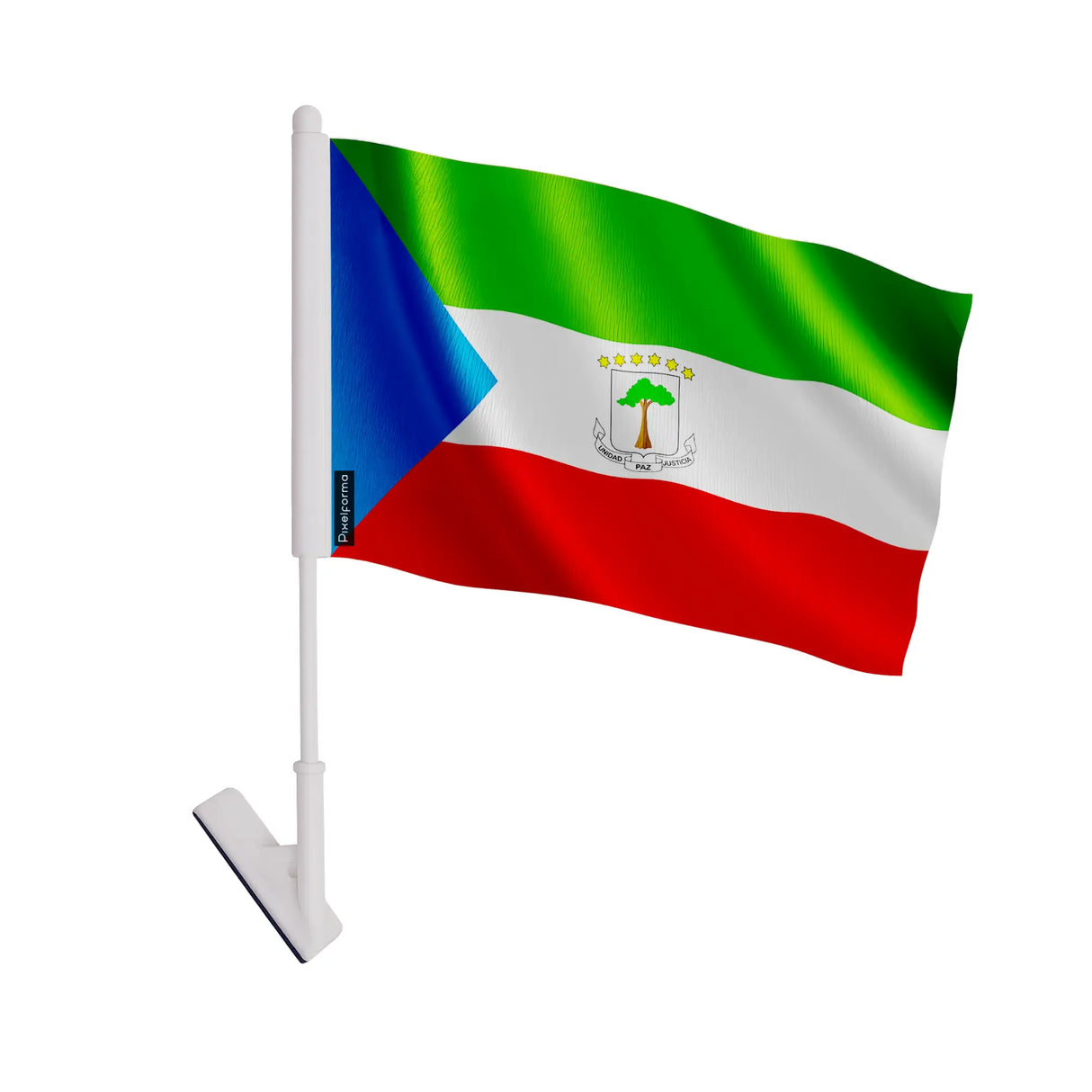 Drapeau adhésif guinée équatoriale en polyester souple