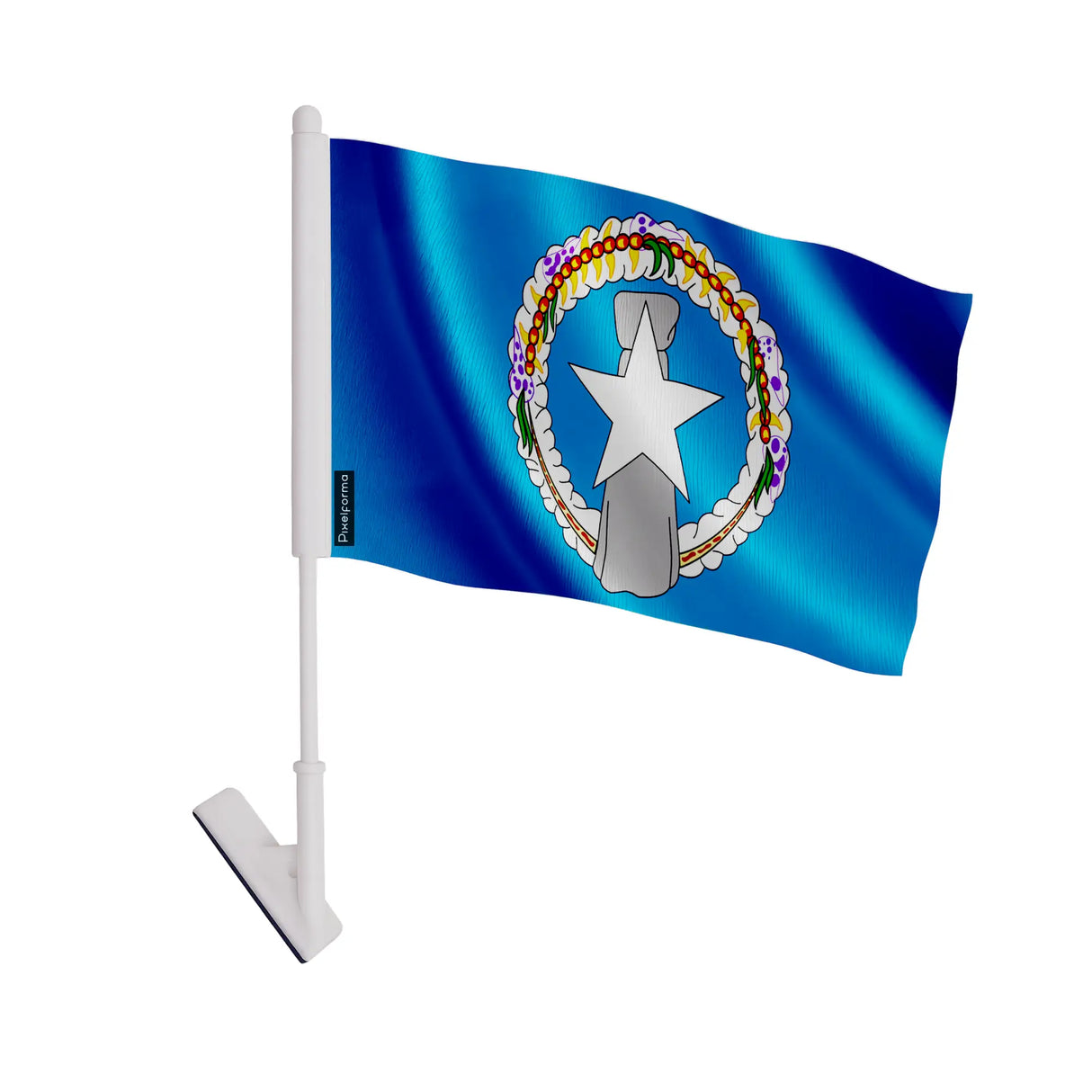 Drapeau adhésif îles mariannes polyester facile à coller