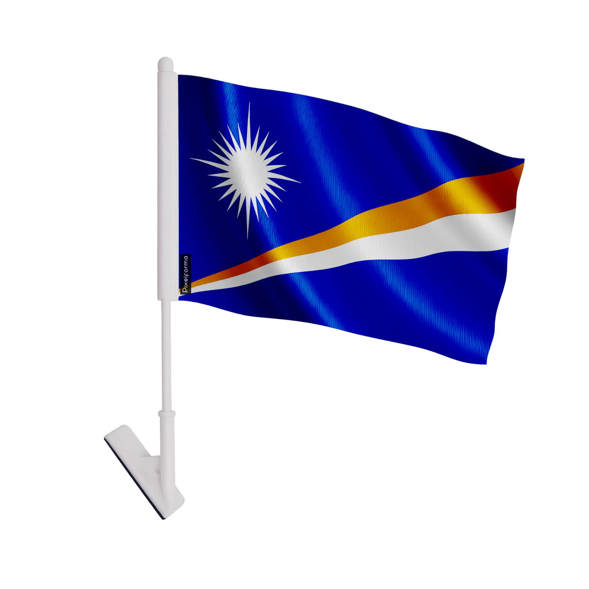 Drapeau adhésif îles marshall polyester souple facile à poser