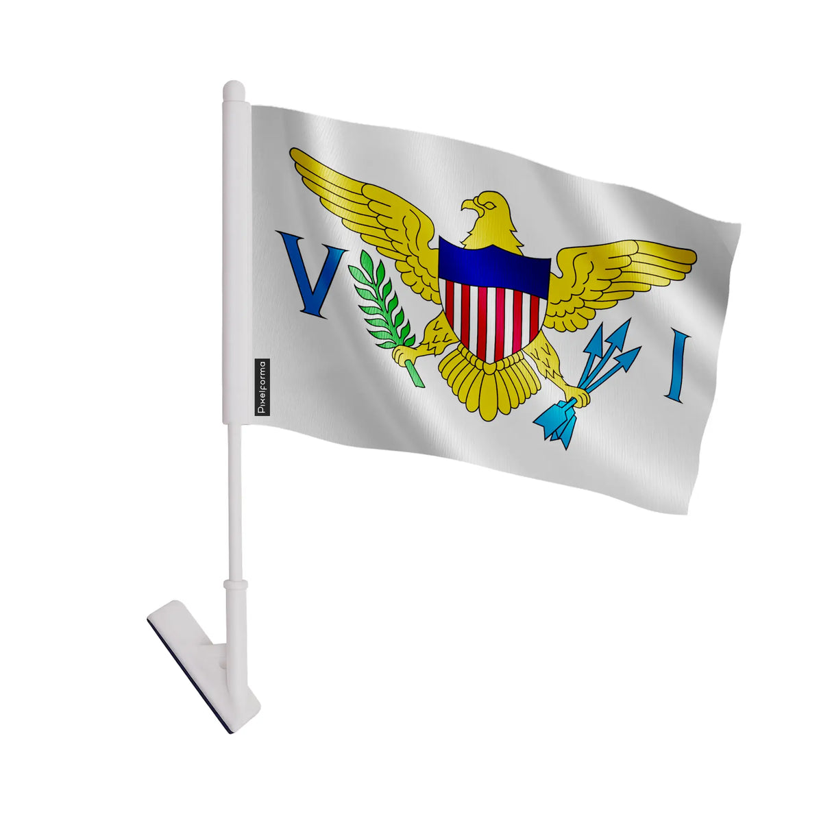 Drapeau adhésif îles vierges polyester souple à coller