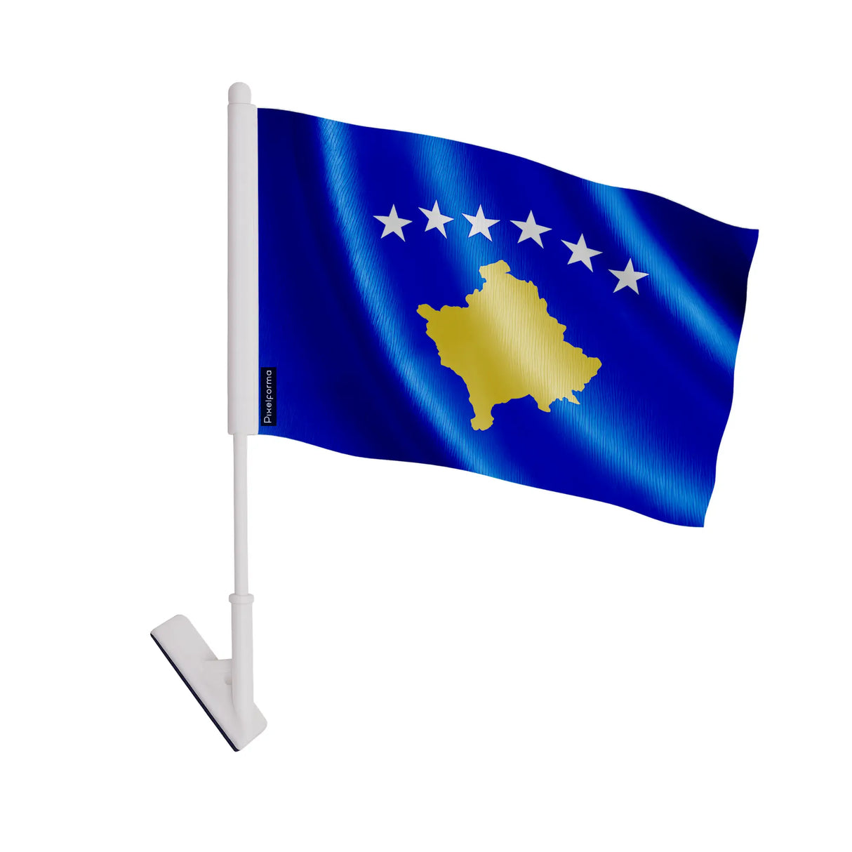 Drapeau adhésif kosovo polyester souple facile à coller