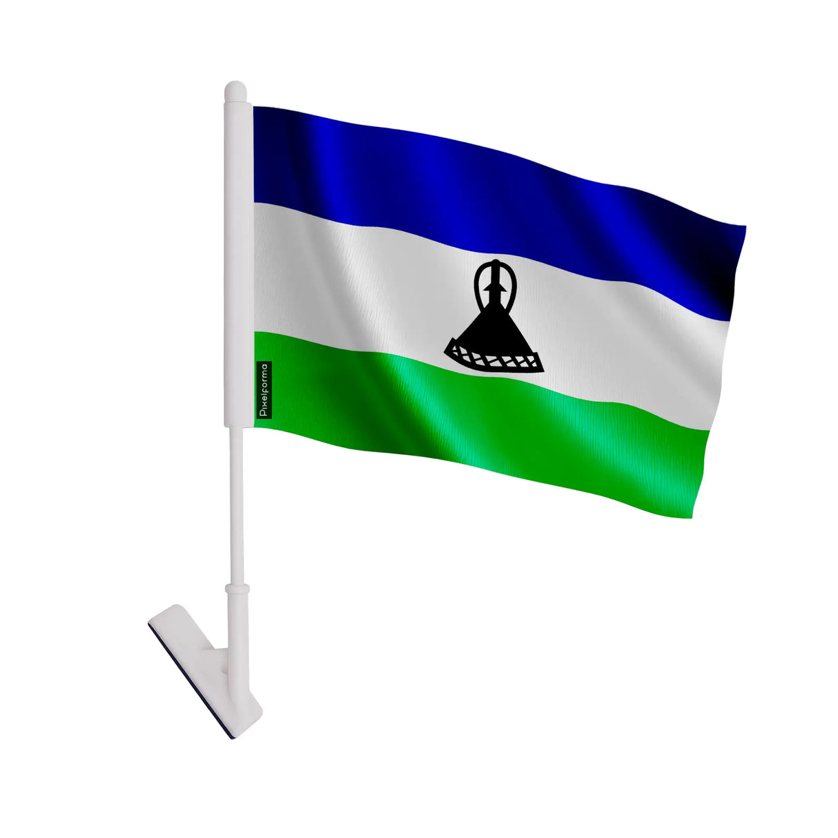 Drapeau adhésif lesotho polyester souple facile à coller