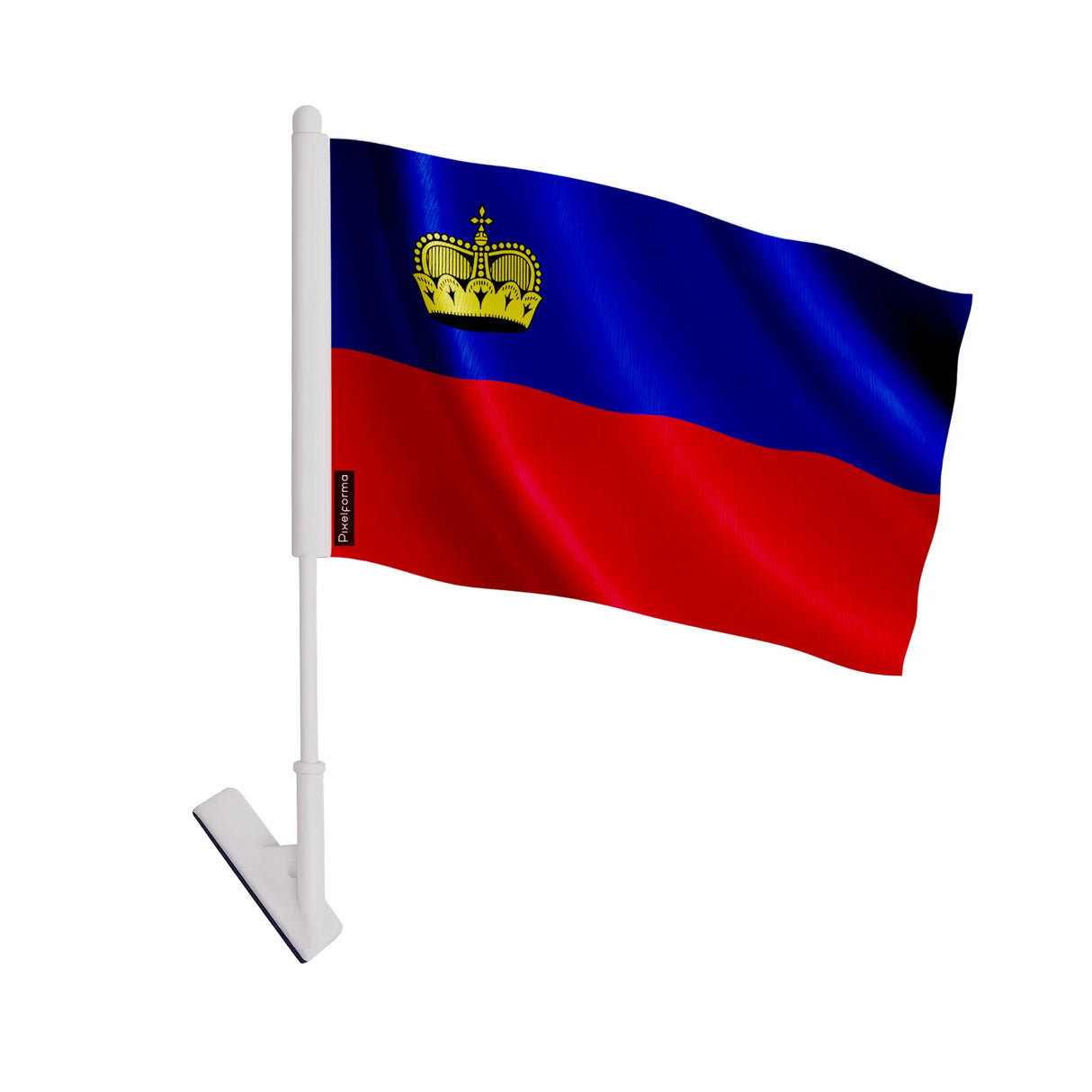 Drapeau adhésif liechtenstein polyester souple facile à coller